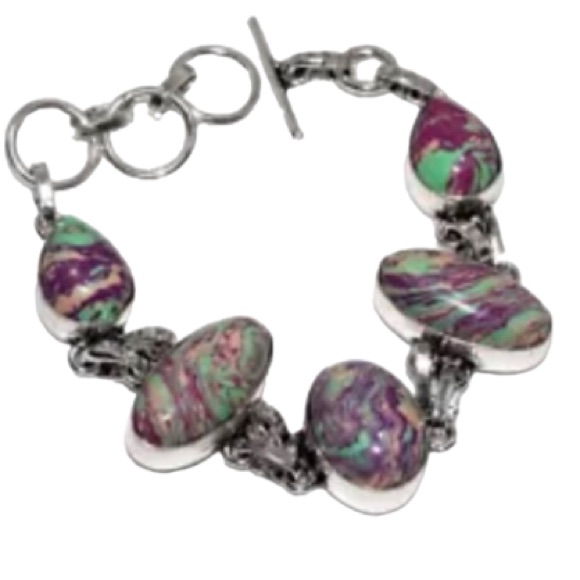 Mosaic Jasper 925 Sterling Silver Bracelet